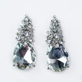 Large Teardrop Bottom Cluster Design Top Earrings