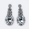 Rhinestone Cluster Oval Center Earrings