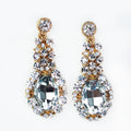 Rhinestone Cluster & Oval Bottom Earrings