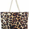 Leopard Print Beach Bag w/ Rope Handles