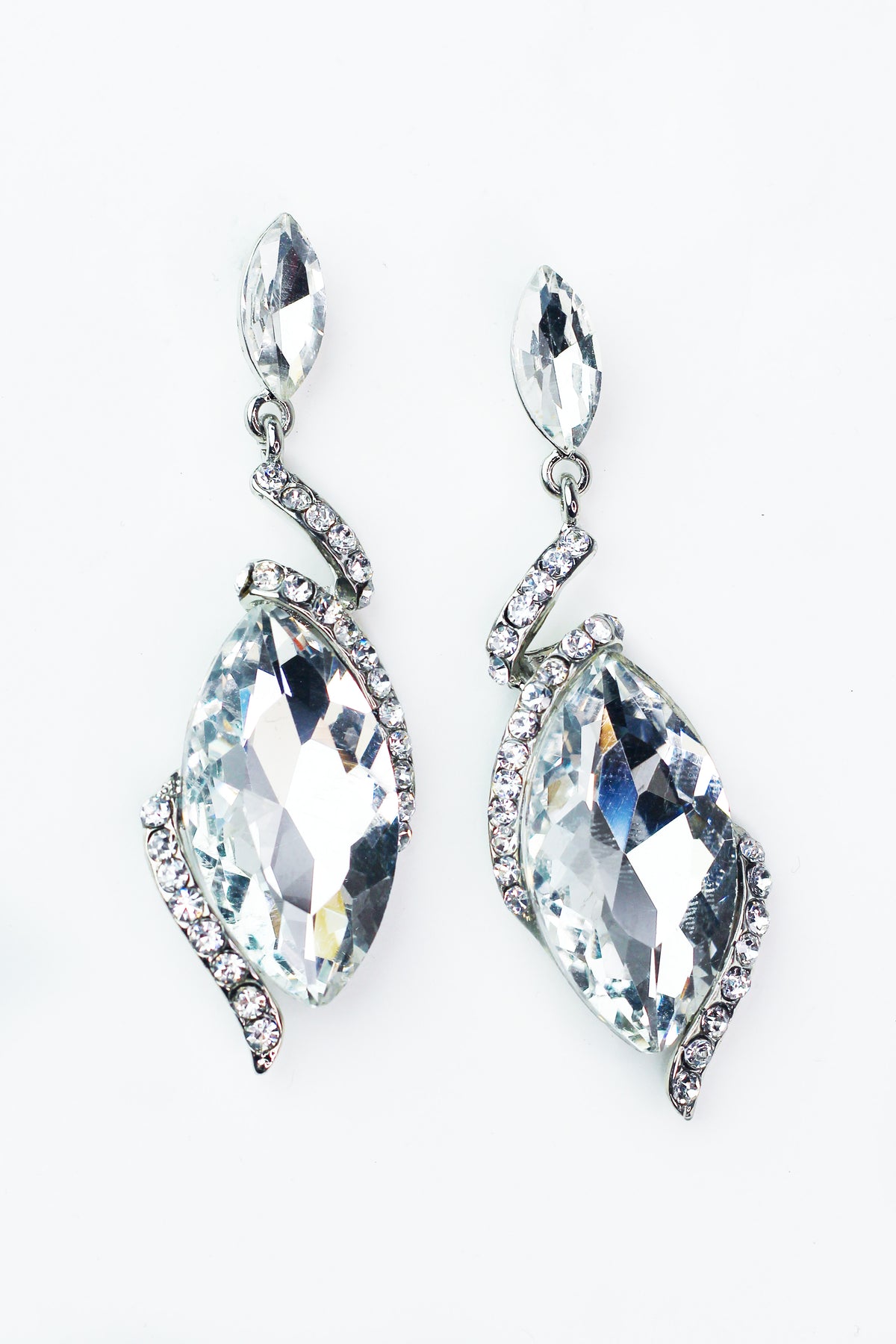 Marquis &amp; Dangling Pave Lines &amp; Large Marquis Earrings