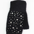 Fingerless Gloves w/ Scattered Square & Round Rhinestuds