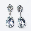 Top Swirl Large Teardrop Dangling Rhinestone Earrings