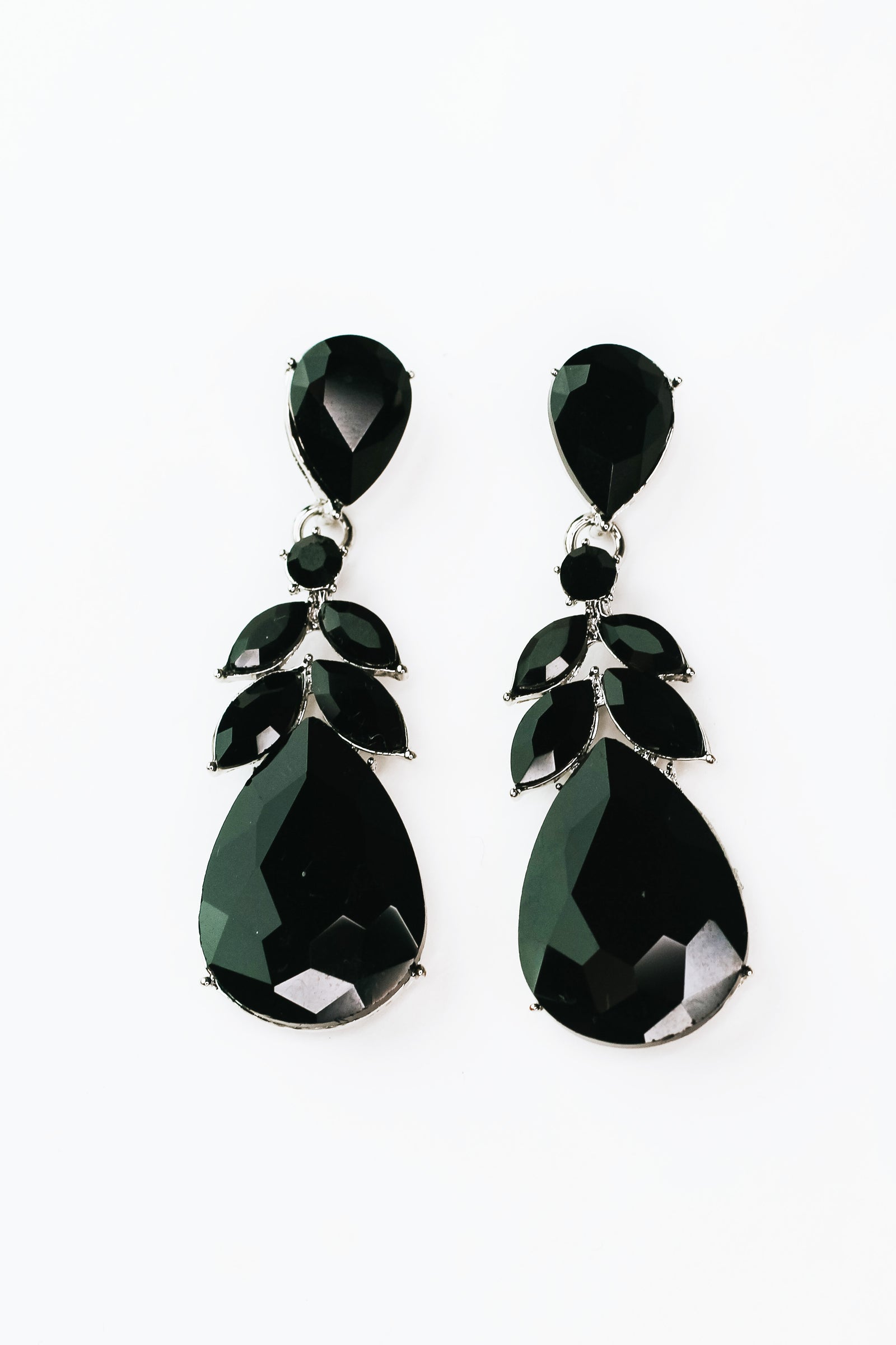 2 Row Almond Teardrop Bottom Earrings