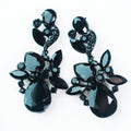 Rhinestone Swirl Teardrop Almond Large Earrings