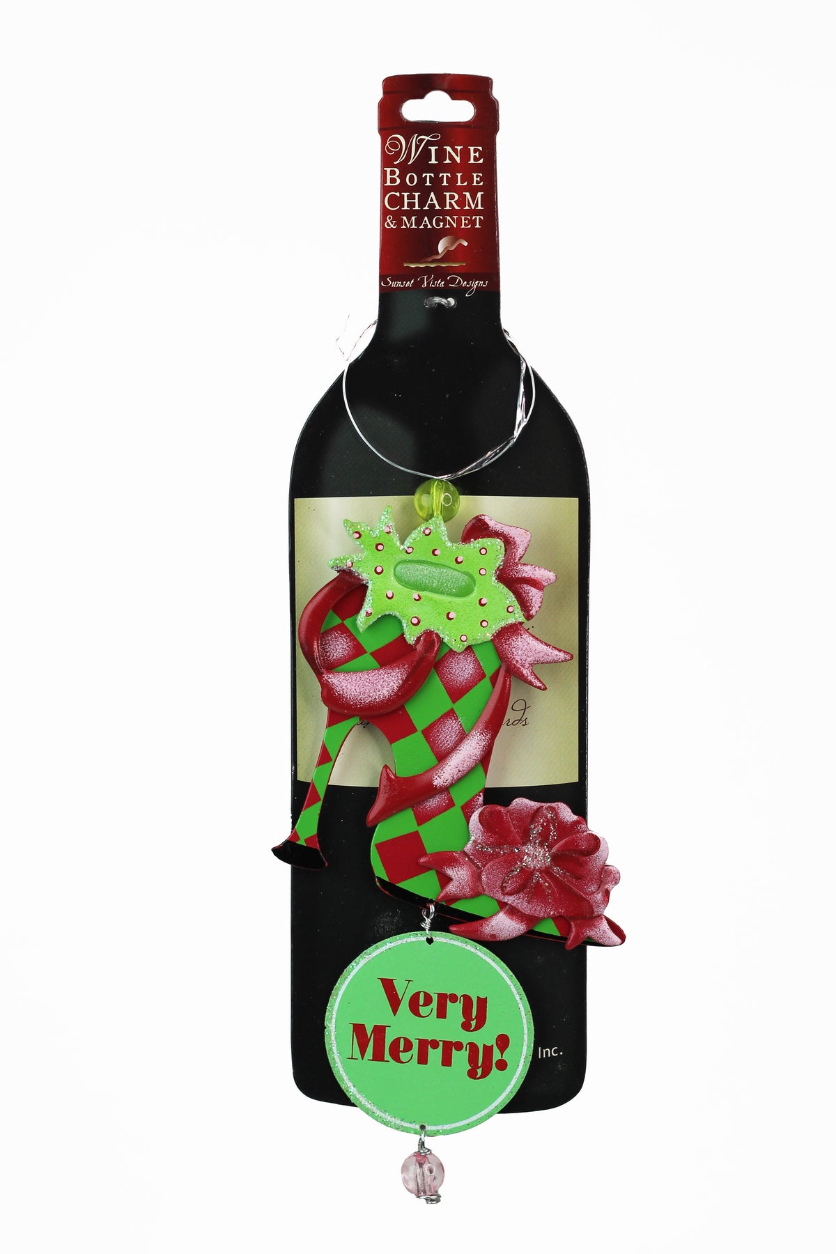 Christmas Wine Bottle Charms &amp; Magnets