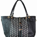 Snakeskin Embossed Purse w/ Rhinestone Center & Tassel Strap and Pouch
