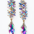 Large Baguette Leaf & Teardrop Dangle Earring