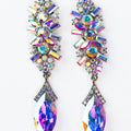 Large Baguette Leaf & Teardrop Dangle Earring