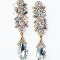 Large Baguette Leaf & Teardrop Dangle Earring