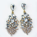 Different Size Teardrop Top Rhinestone Earrings