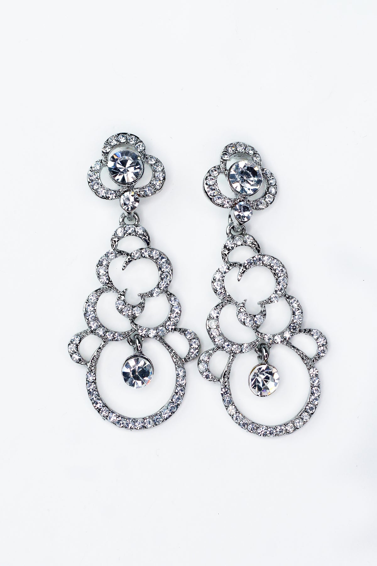 Rhinestone Swirl Chandelier Earring