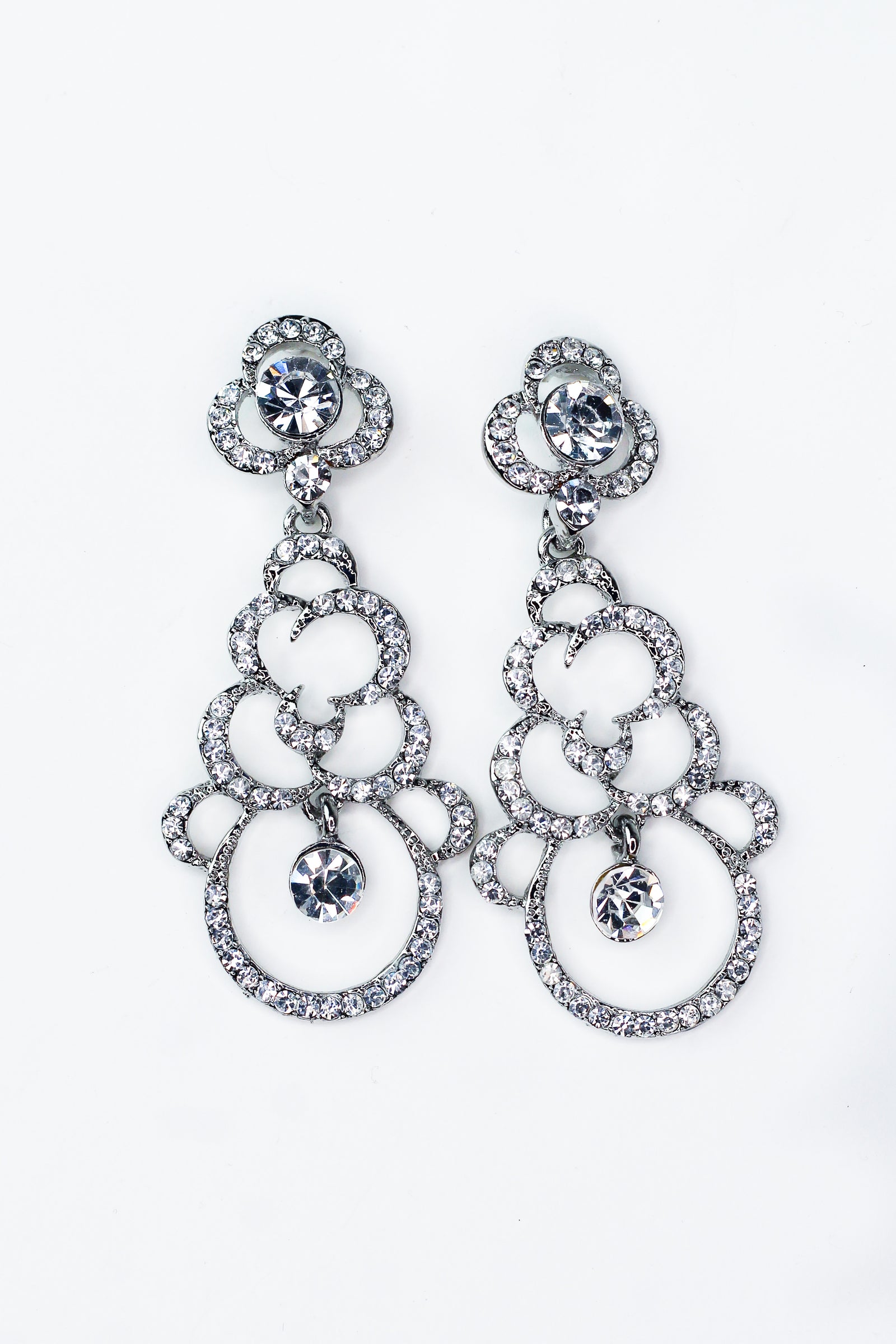 Rhinestone Swirl Chandelier Earring