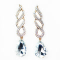 Rhinestone Twist w/ Teardrop Dangle Earrings