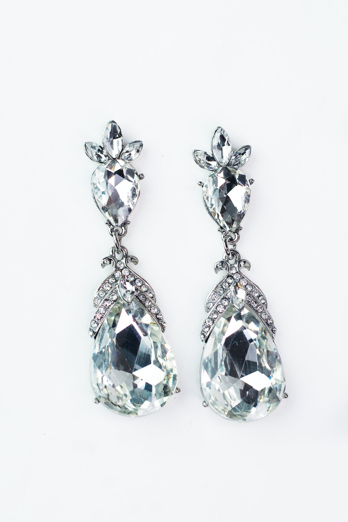 RHINESTONE ABOVE TEARDROP EARRING
