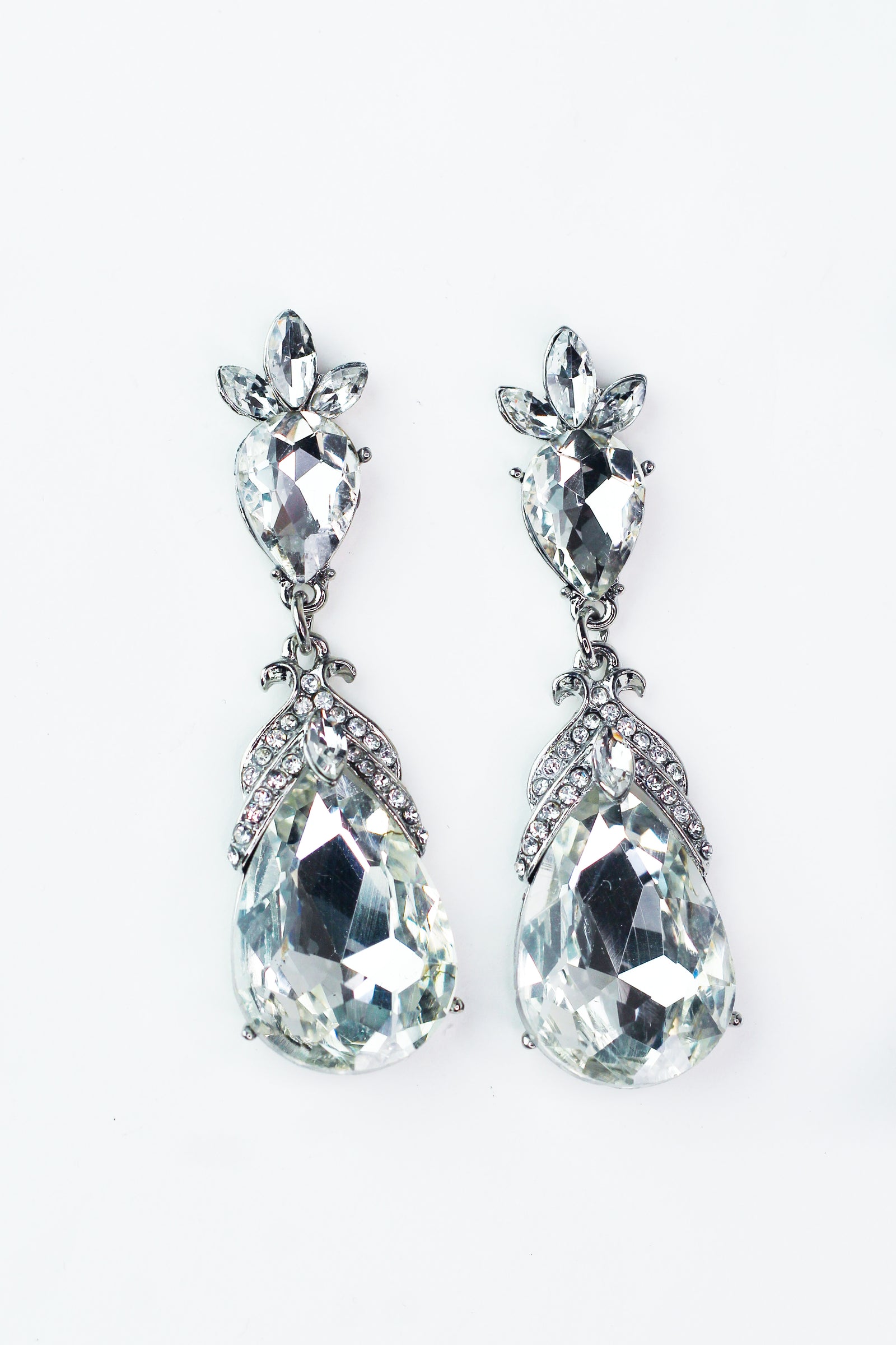 RHINESTONE ABOVE TEARDROP EARRING
