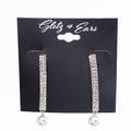 2 Row Bar Pearl Bottom Earring