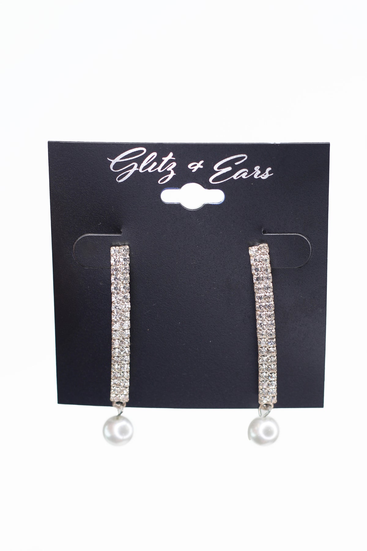 2 Row Bar Pearl Bottom Earring