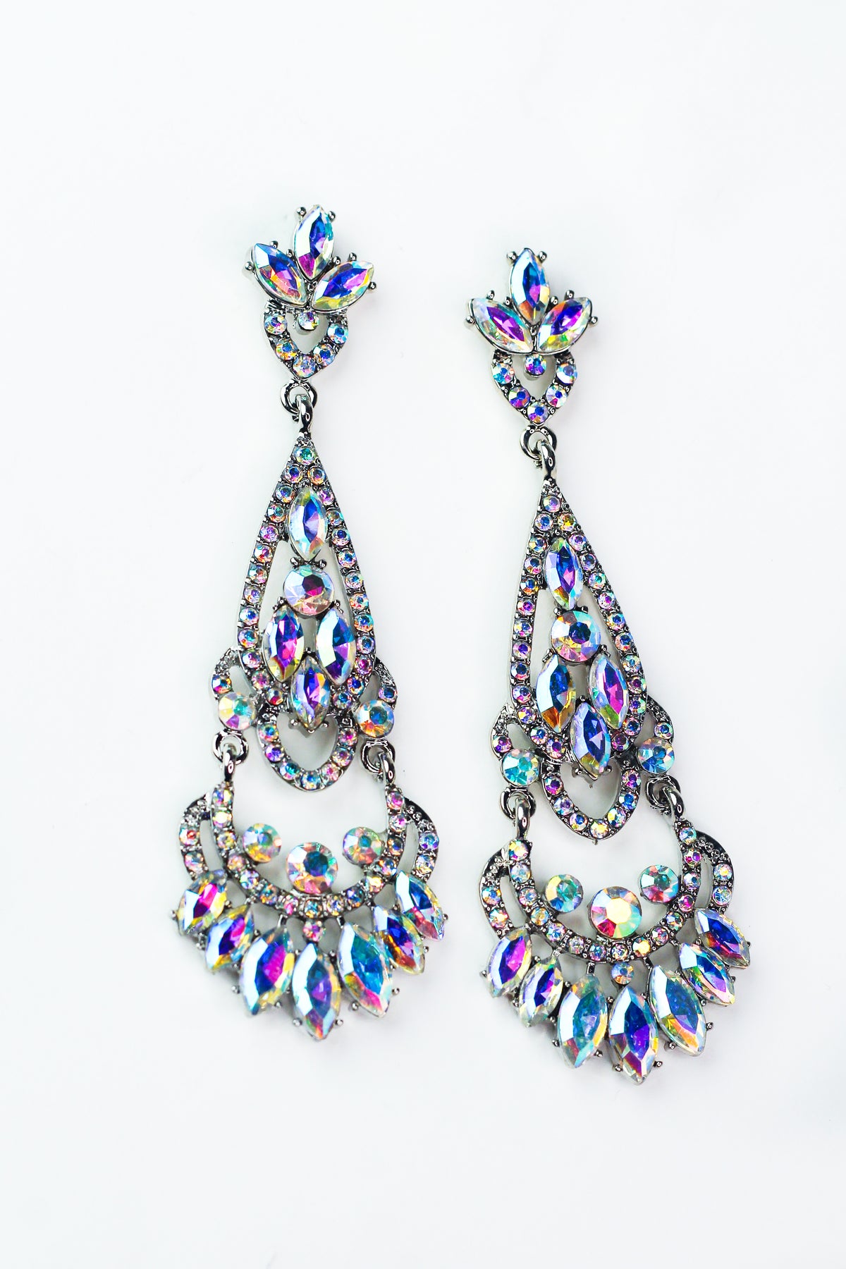 Rhinestone Loop Almond Scoop Earring