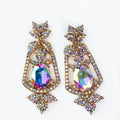 Top & Bottom Leaves Oval Middle Earring