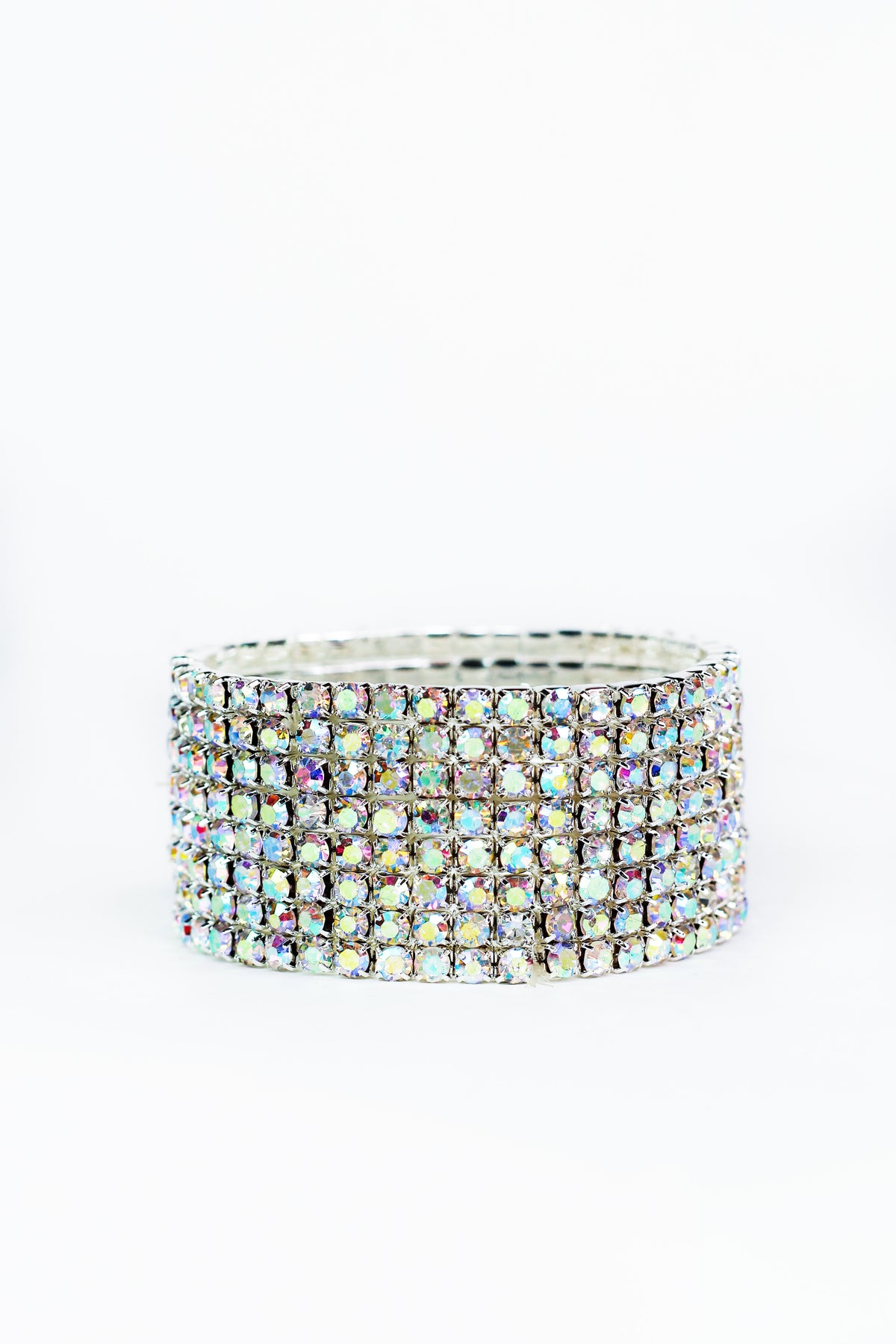 8 Row Rhinestone Stretch Bracelet