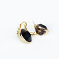 Large Stone Lever Back Gold Earrings (SALE)
