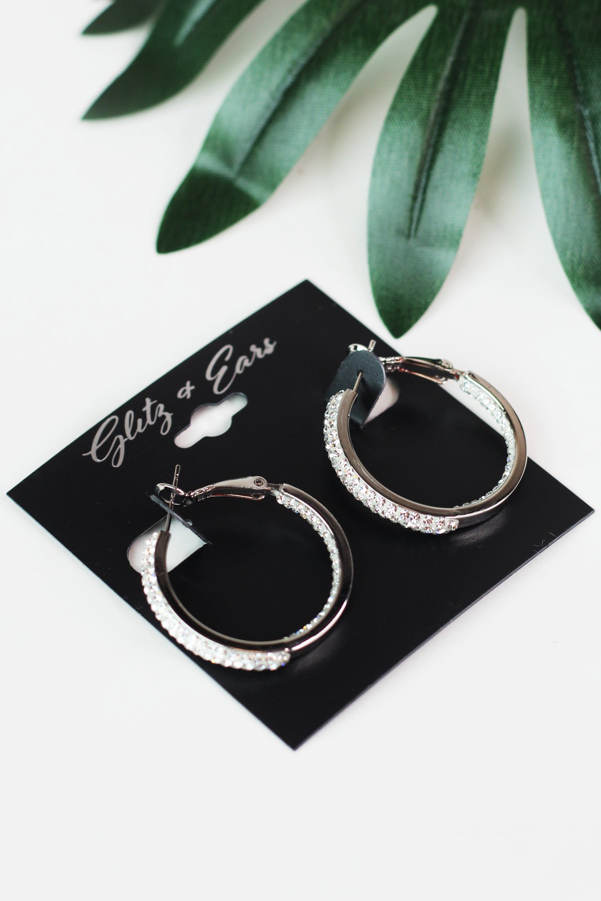 Medium Fade Rhinestone Hoops