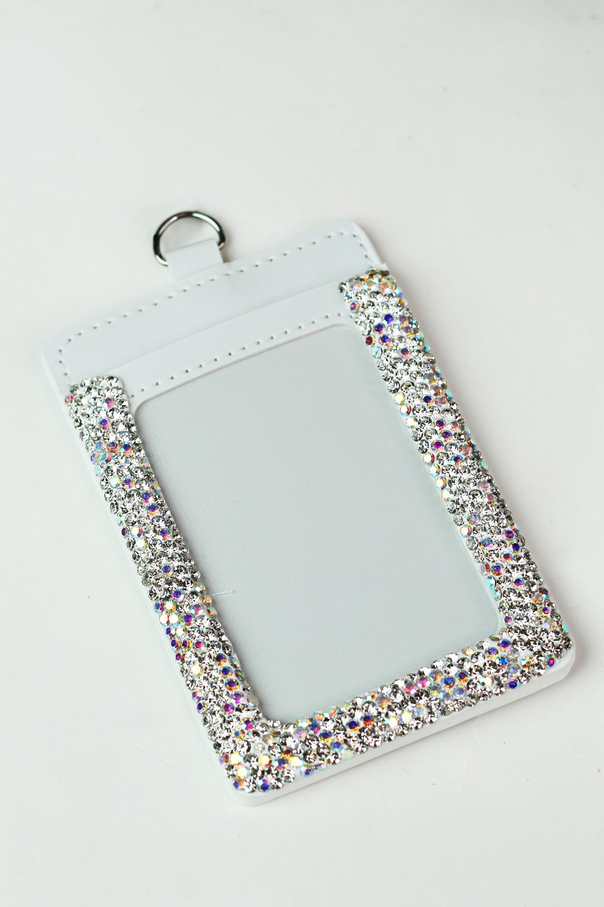 Rhinestone Trimmed Rectangle Luggage Tag