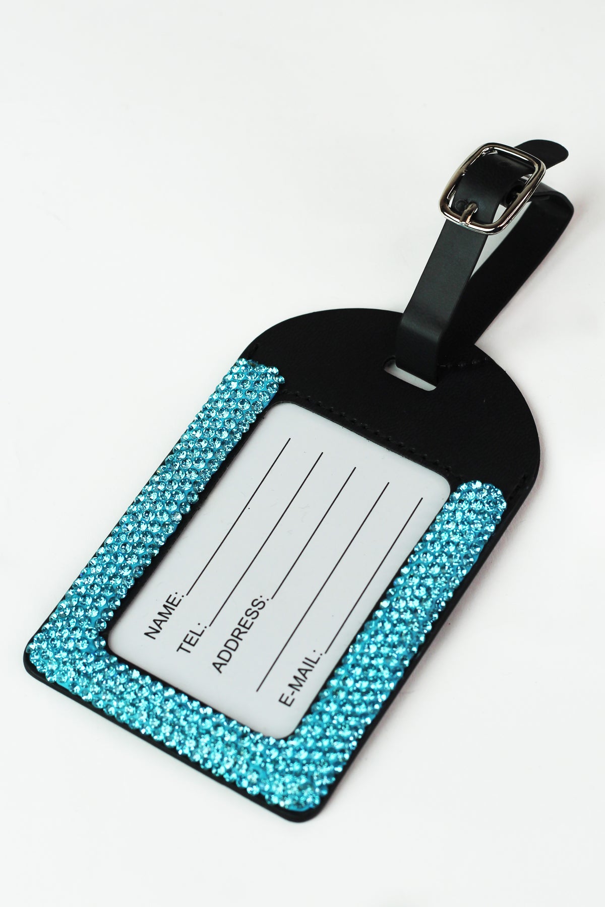 Rhinestone Trimmed Rounded Top Luggage Tag