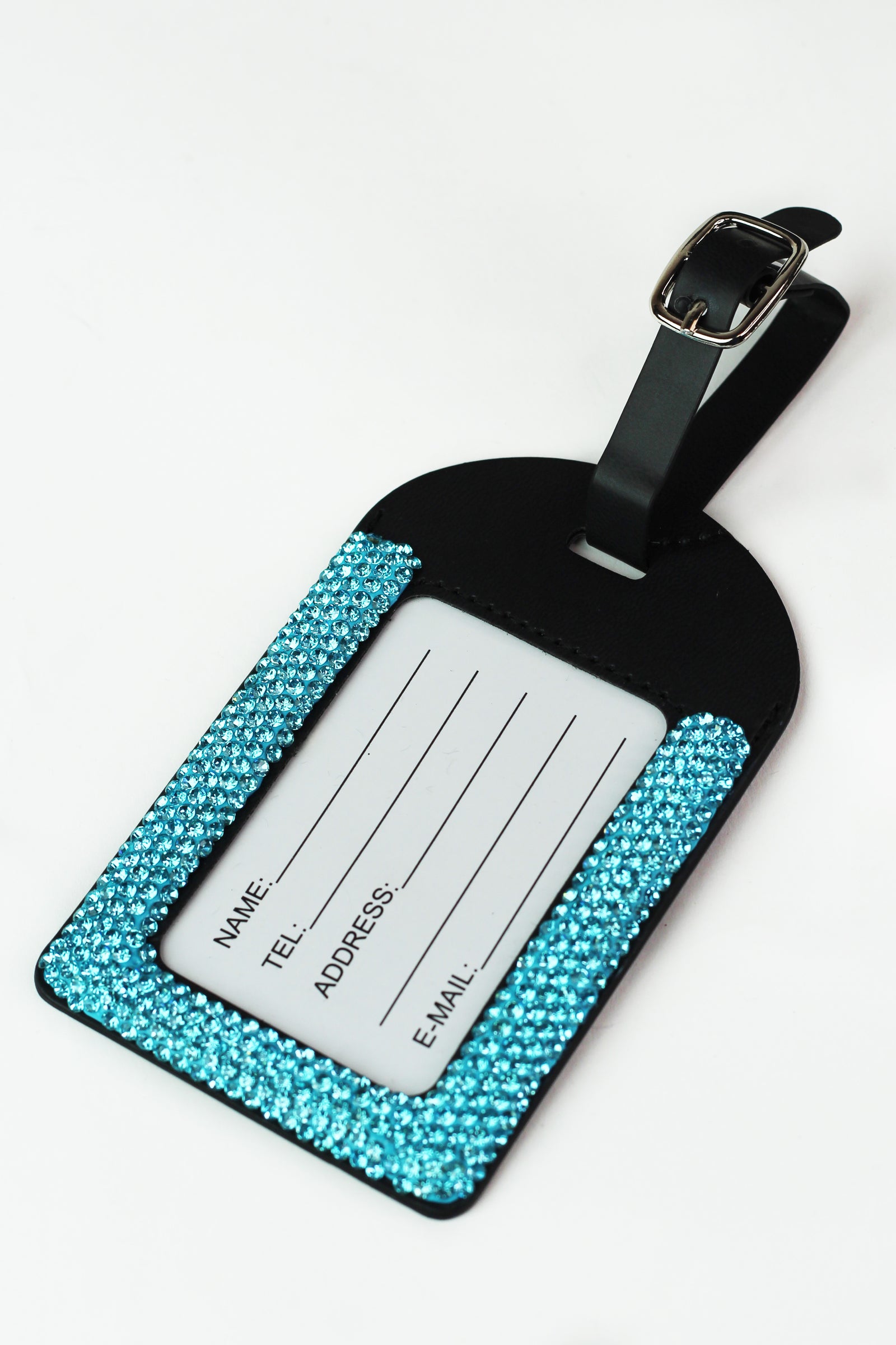 Rhinestone Trimmed Rounded Top Luggage Tag