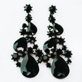 Long Stagger Stone & Teardrop Earring