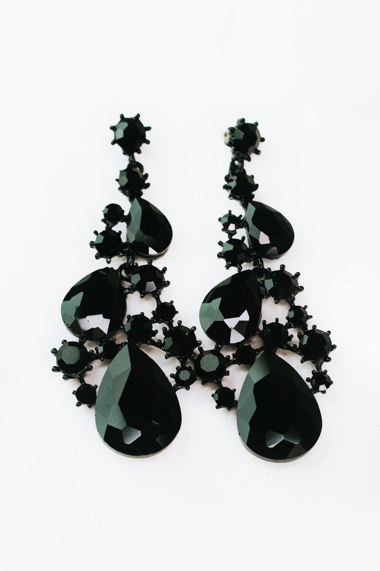 Long Stagger Stone & Teardrop Earring