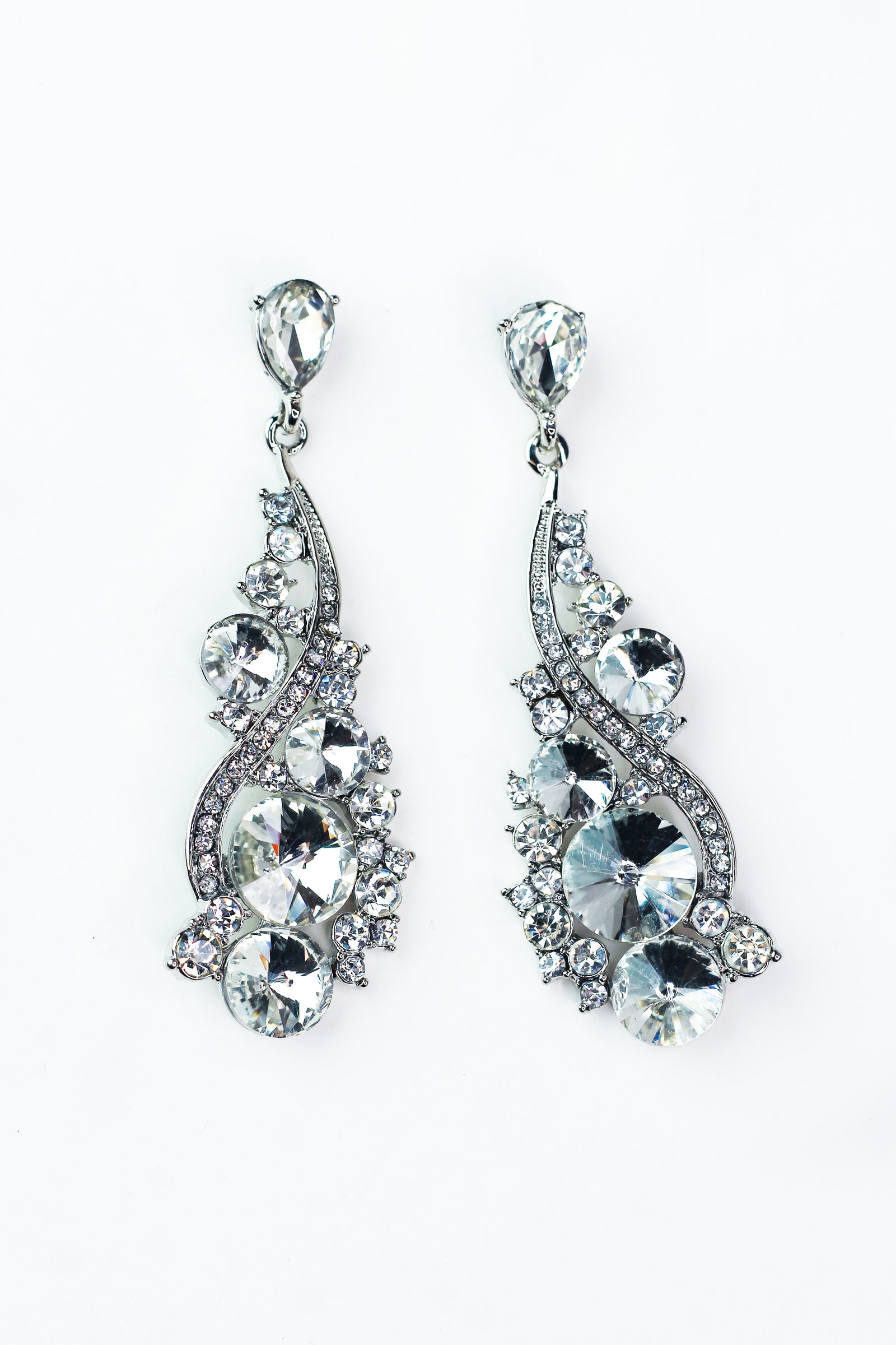 Rhinestone Swirl Large Cricle Earring