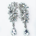 Almond Stone Side & Flower Middle Earring