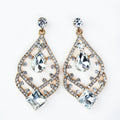 Diamond Bottom Curved Teardrop Chandelier Earring