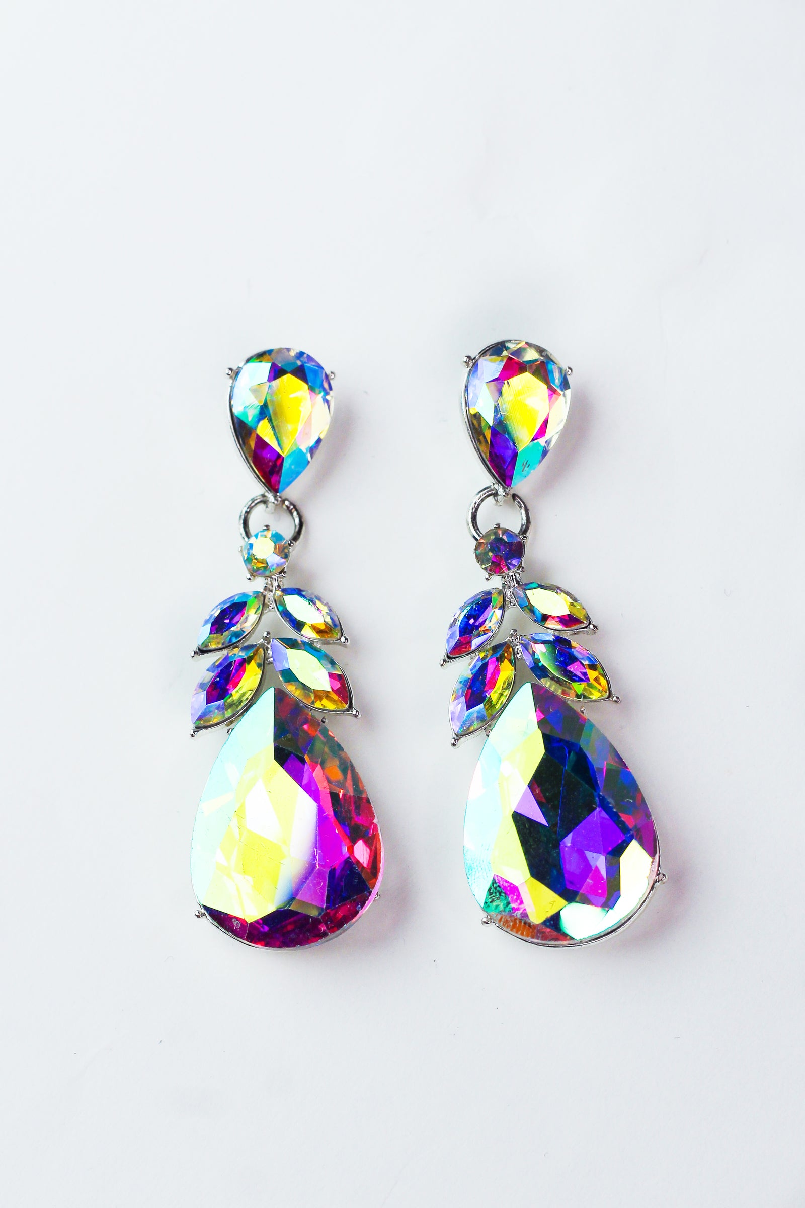 Two Row Two Almond Teardrop Bottom Earring