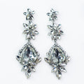 Almond Flower Top Teardrop & Almond Trim Bottom Earring