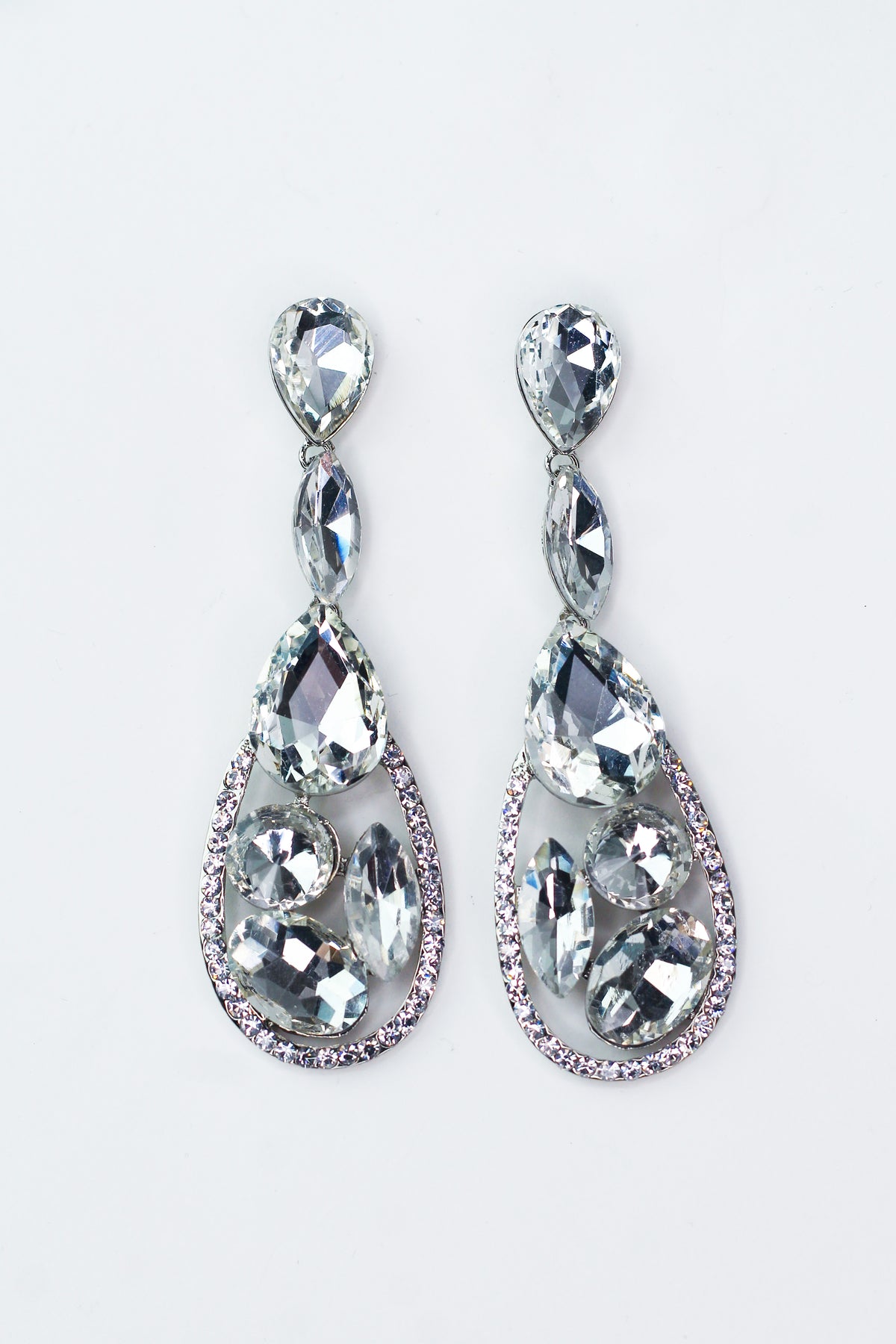 Different Shape Stone Inside Teardrop Earring