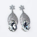 Cutout Rhinestone Top Large Teardrop Earring
