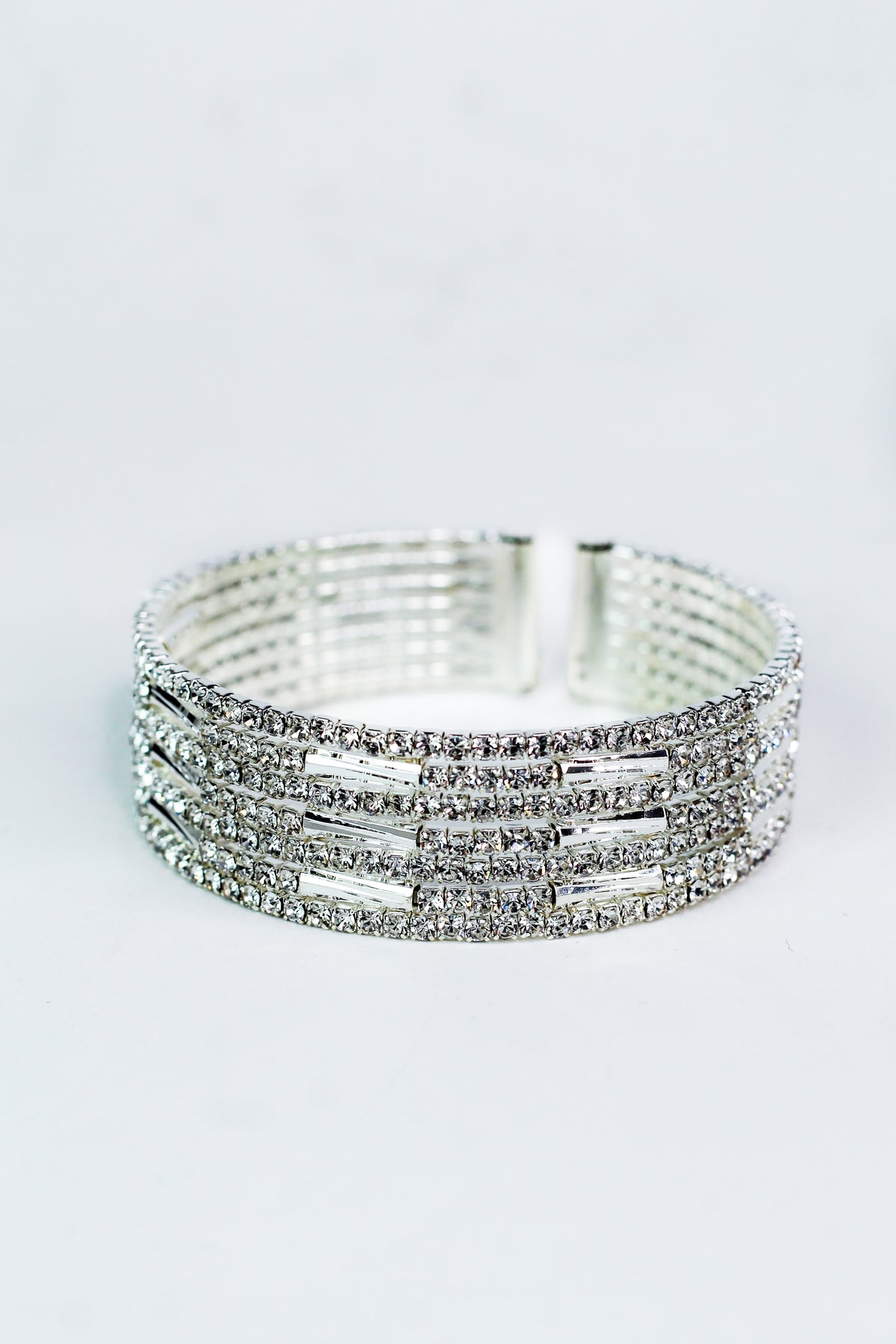 Seven Row Short Metal Row Pattern Bracelet - Glitz &amp; Ears Boutique