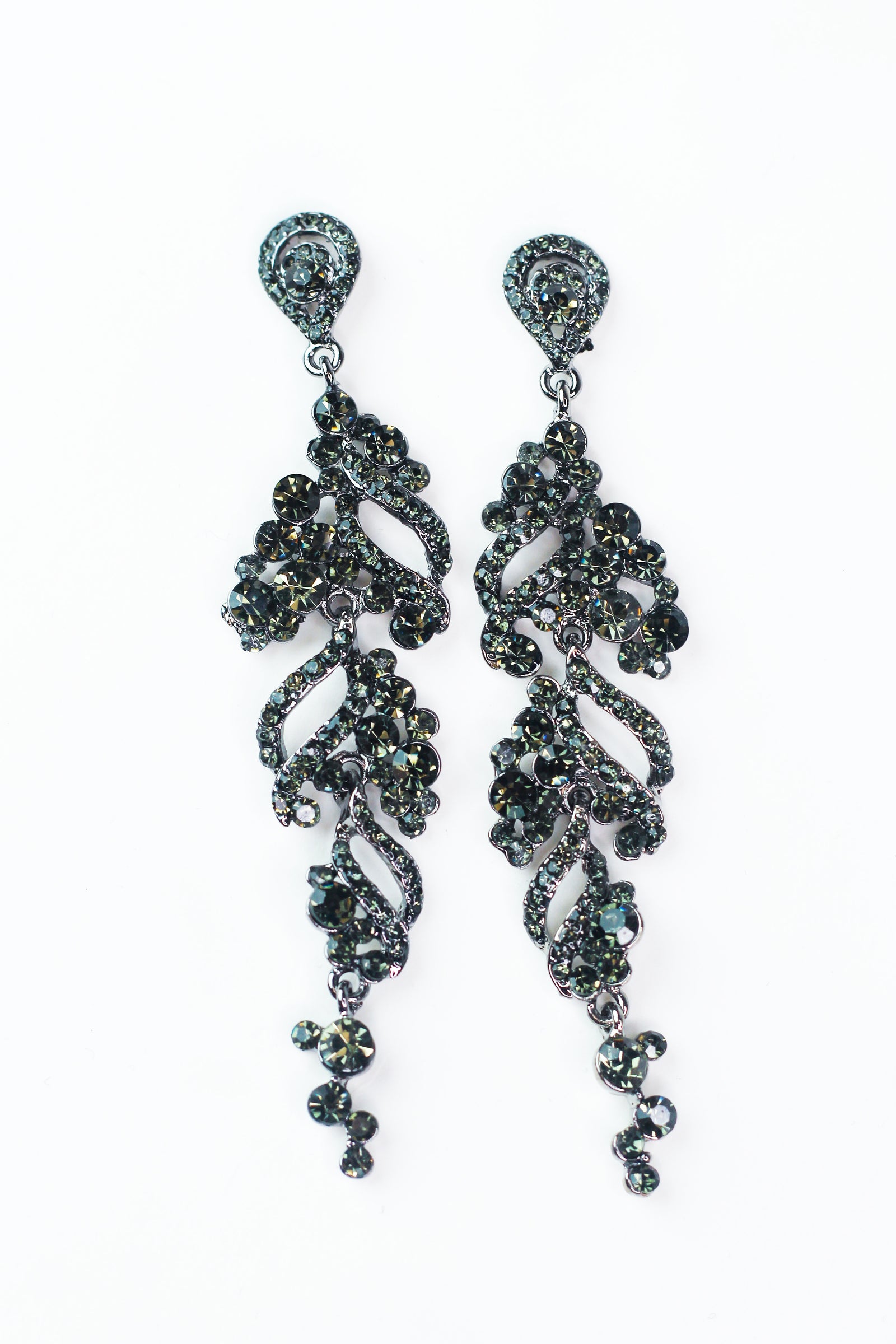 Rhinestone Wavy Line Stone Cluster Earring