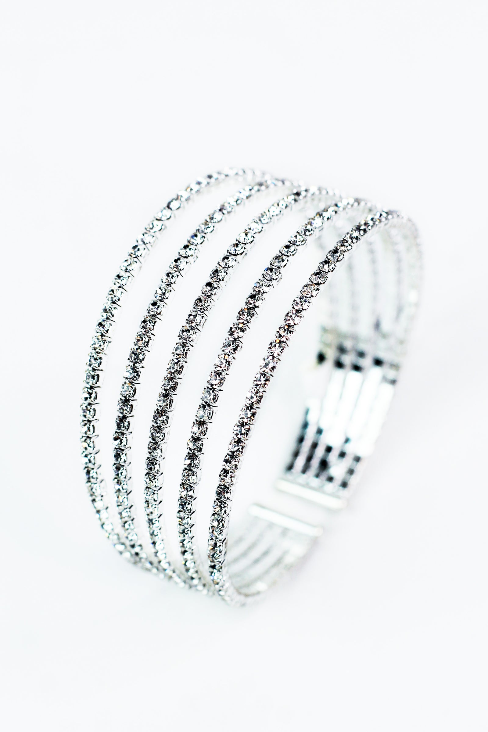 Five Rhinestone Arch Cuff