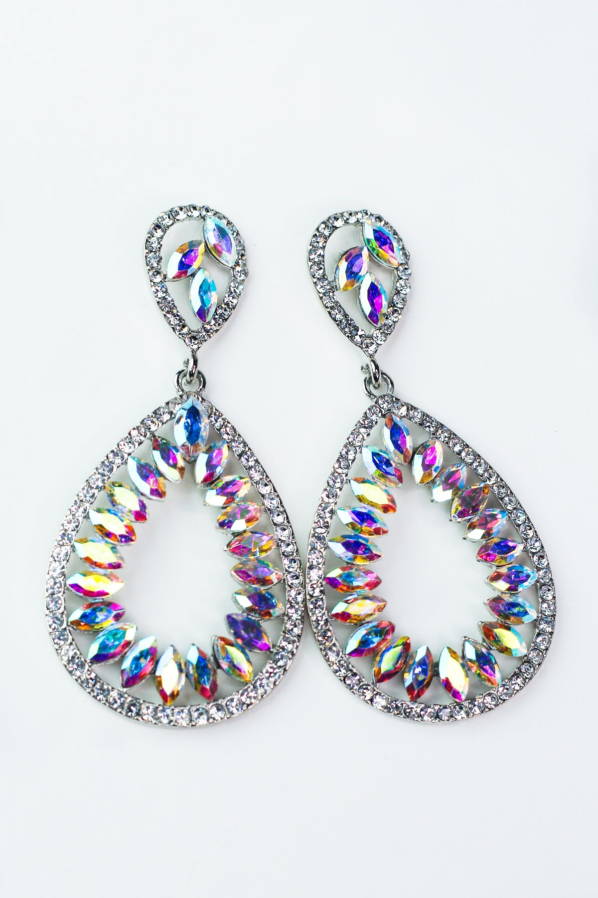Large Almond Trim Teardrop Earring