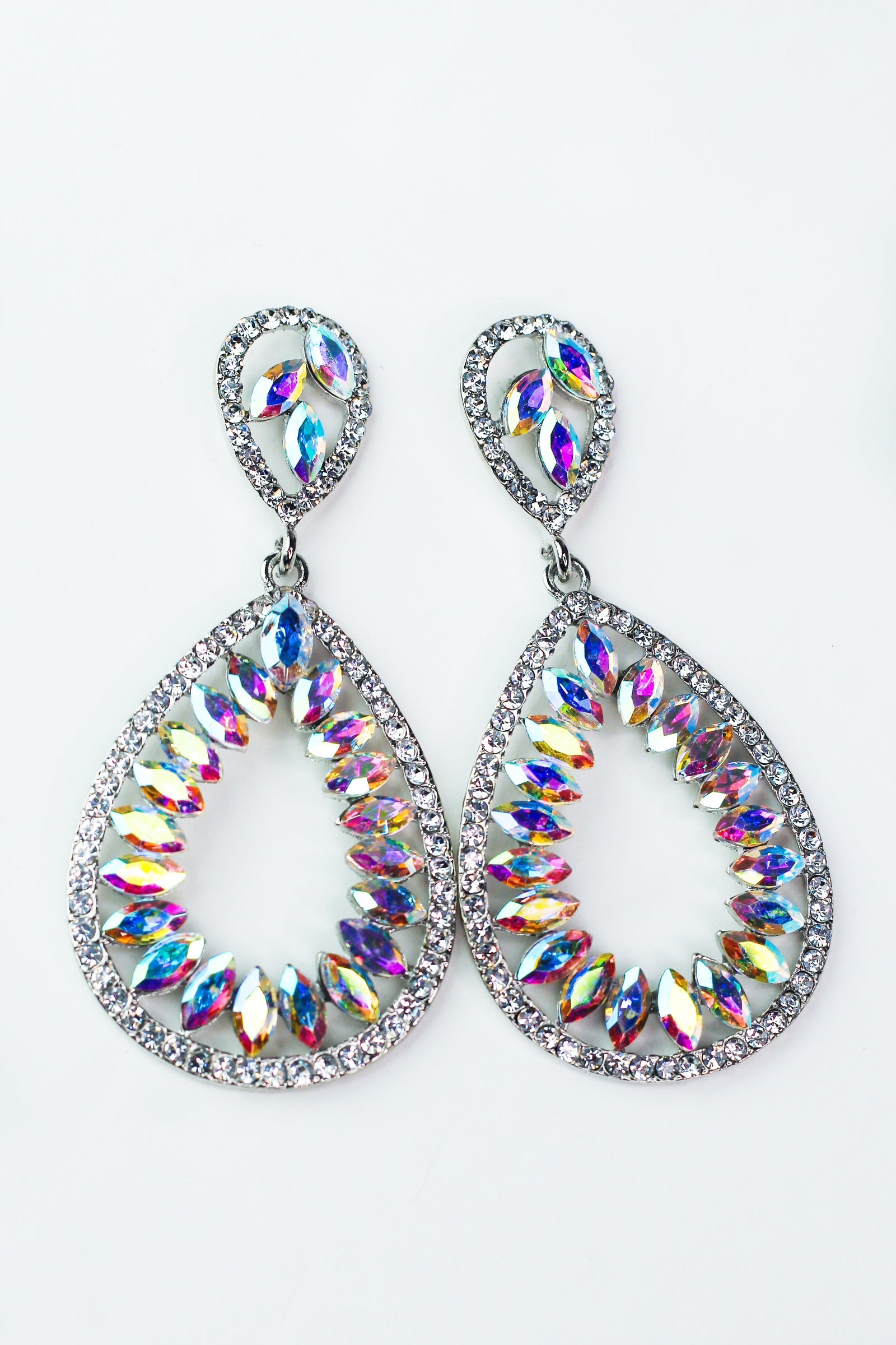 Large Almond Trim Teardrop Earring