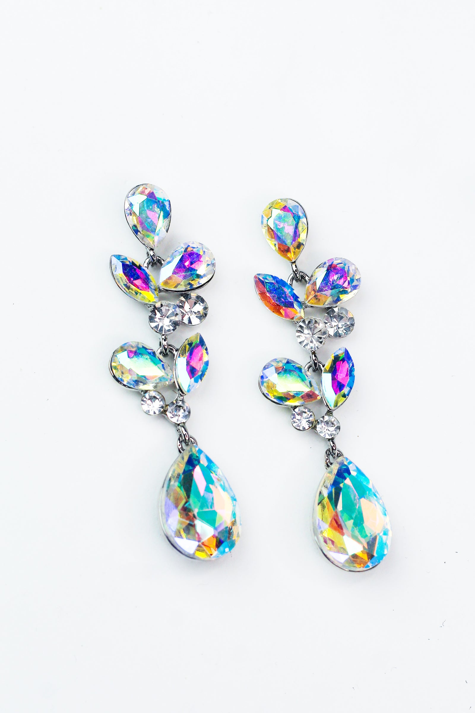 Almond Teardrop & Two Stone Stagger Teardrop Earring