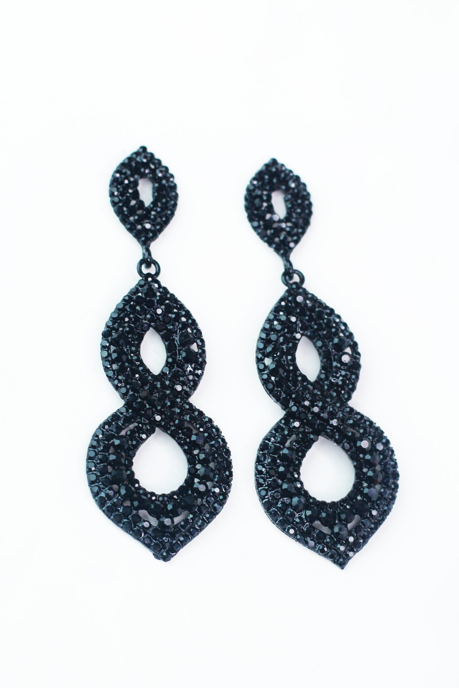 Rhinestone Point Rows Figure 8 Earring