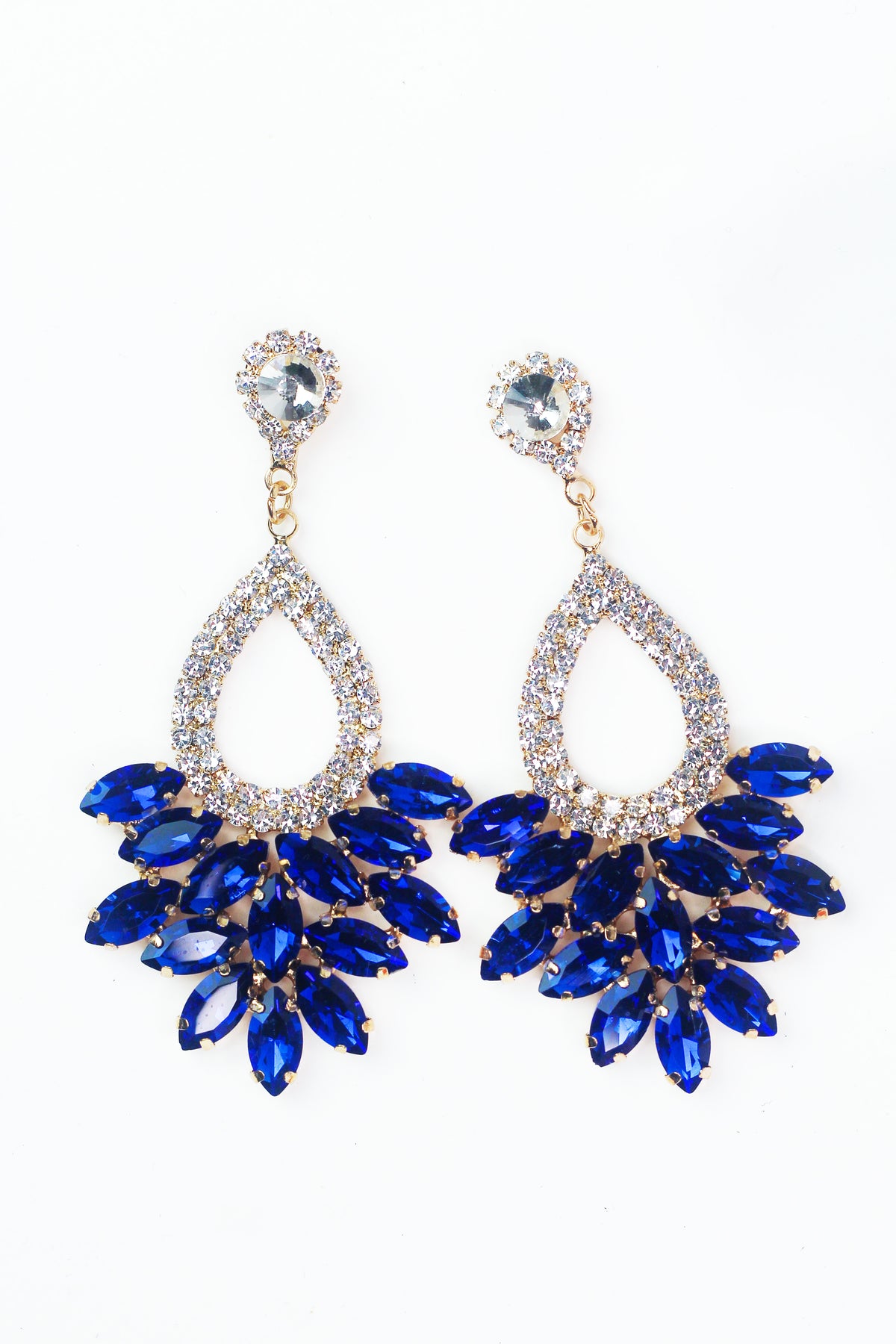 Open Teardrop Thick Almond Fan Bottom Earring