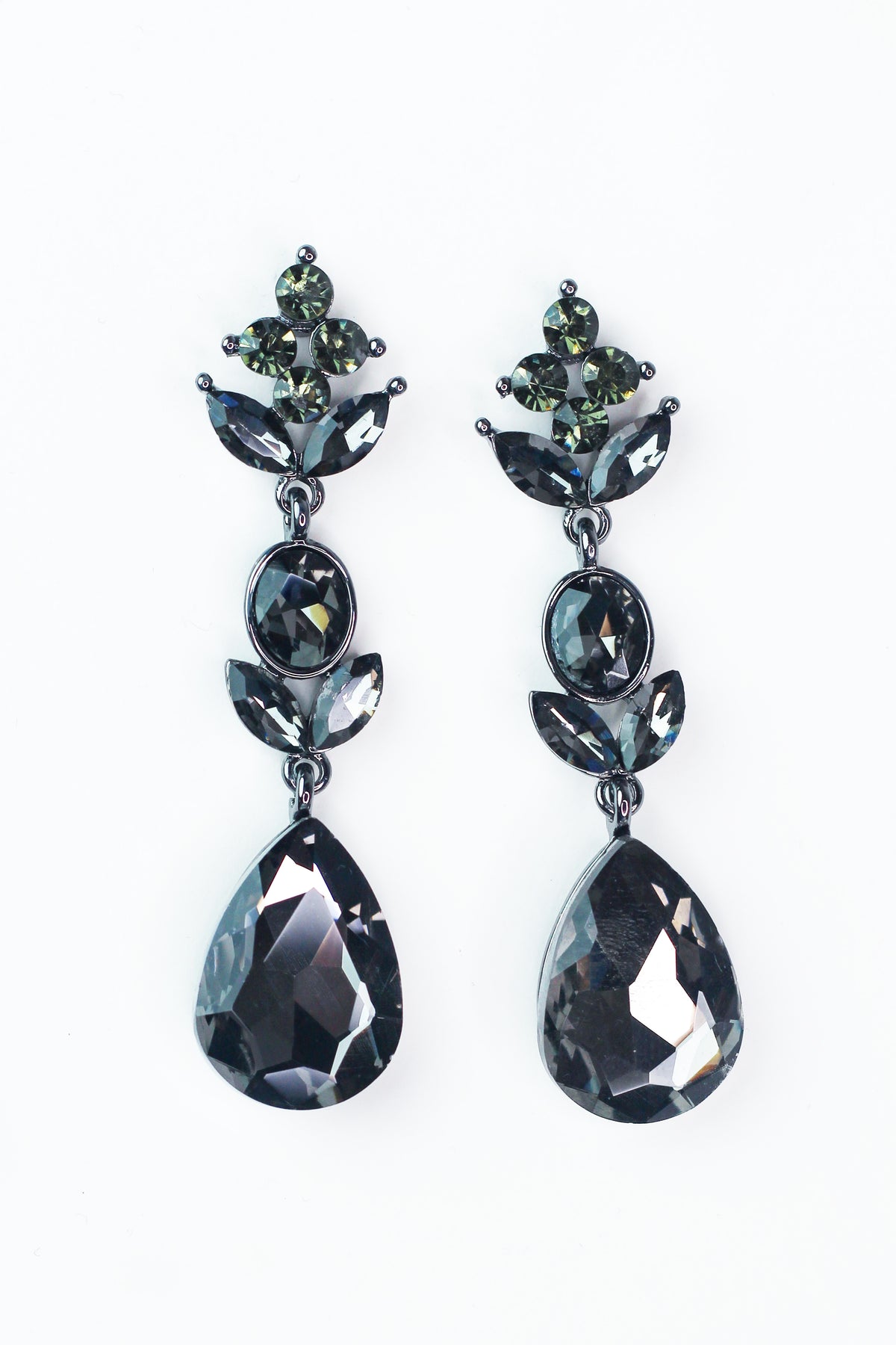 2 Almond Oval 2 Almond Teardrop Earring