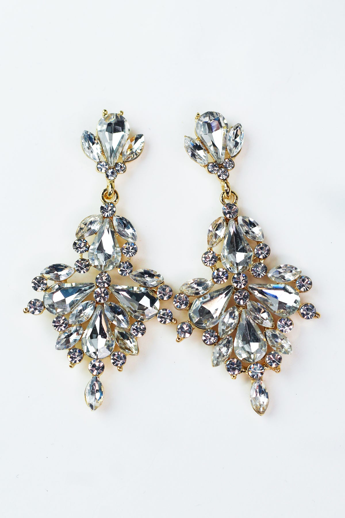 Four Teardrop Scatter Almond &amp; Stone Earring