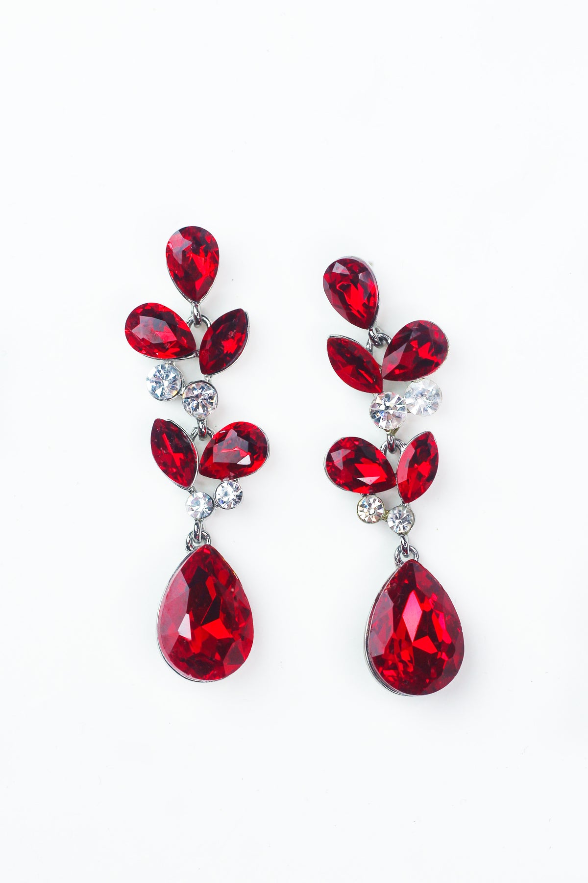 Almond Teardrop & Two Stone Stagger Teardrop Earring